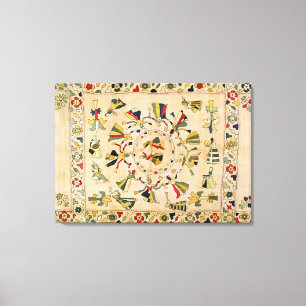 Rumal: square embroidery cover showing Punjabi dan Canvas Print