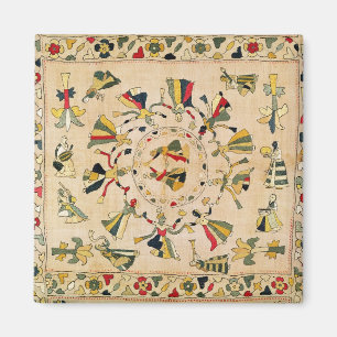 Rumal: square embroidery cover showing Punjabi dan Magnet