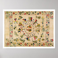 Rumal: square embroidery cover showing Punjabi dan