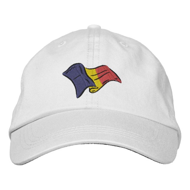 Rumania Romania wavy flag Embroidered Hat (Front)