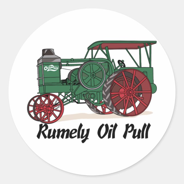 Rumely Oil Pull Tractor Classic Round Sticker (Front)