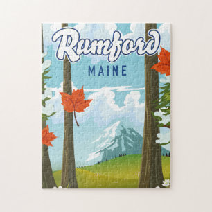 Rumford Maine travel poster Postcard Jigsaw Puzzle