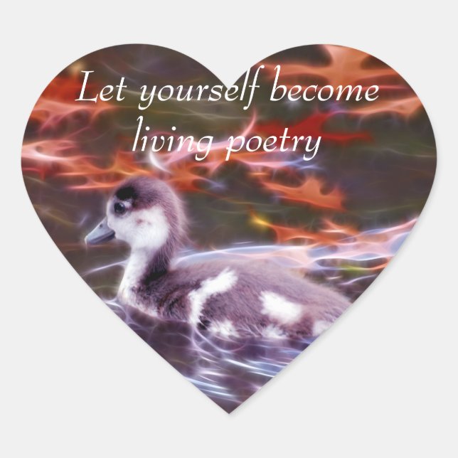 Rumi become living poetry heart sticker (Front)