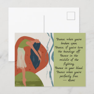 Rumi Dance Quote with Dancer  Postcard