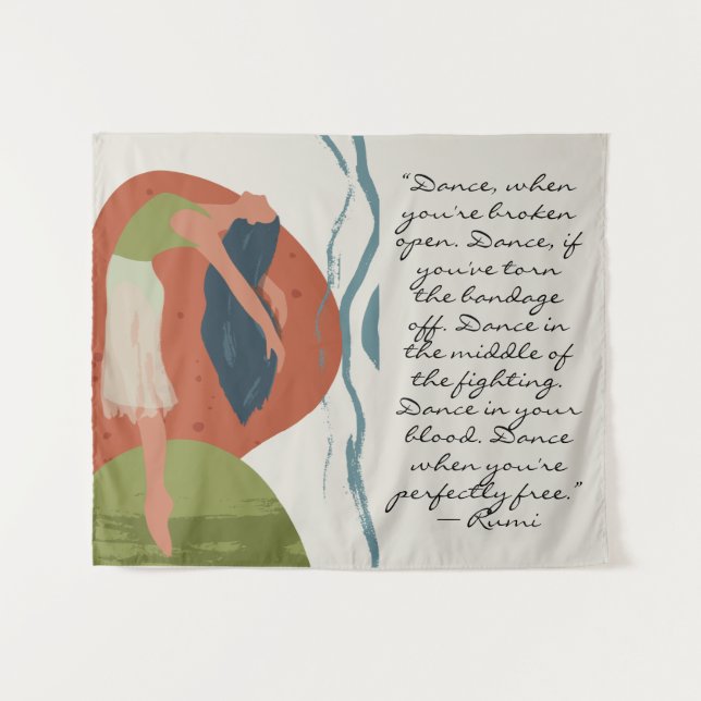 Rumi Dance Quote with Dancer Tapestry (Front (Horizontal))