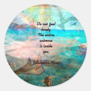 Rumi Inspiration Quote About The Universe Classic Round Sticker