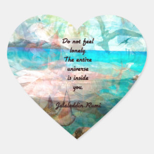 Rumi Inspiration Quote About The Universe Heart Sticker