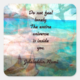 Rumi Inspiration Quote About The Universe Square Sticker