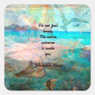 Rumi Inspiration Quote About The Universe Square Sticker