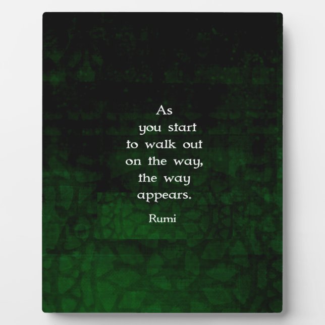 Rumi Inspirational Having Faith Quote Plaque (Front)