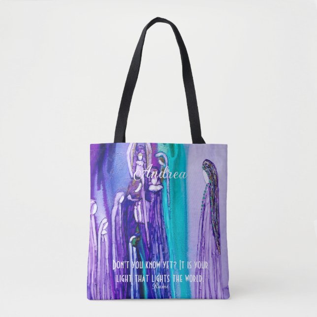 Rumi Inspirational Personalised Art Tote Bag (Front)