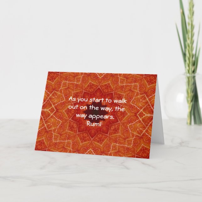 Rumi Inspirational Quotation Saying about Faith Card (Front)