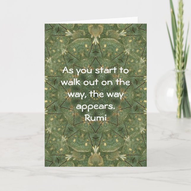 Rumi Inspirational Quotation Saying about Faith Card (Front)