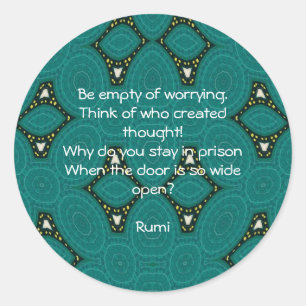 Rumi Inspirational quote With Tribal Design Classic Round Sticker
