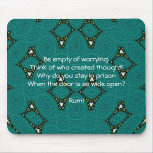 Rumi Inspirational quote With Tribal Design Mouse Mat