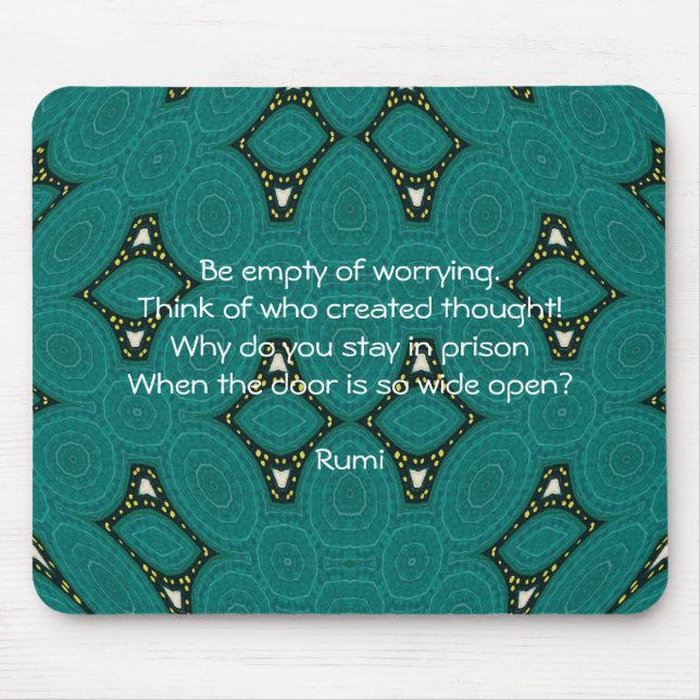 Rumi Inspirational quote With Tribal Design Mouse Mat (Front)