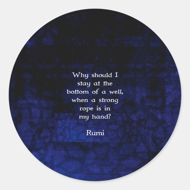 Rumi Inspirational Taking Action Quote Classic Round Sticker (Front)