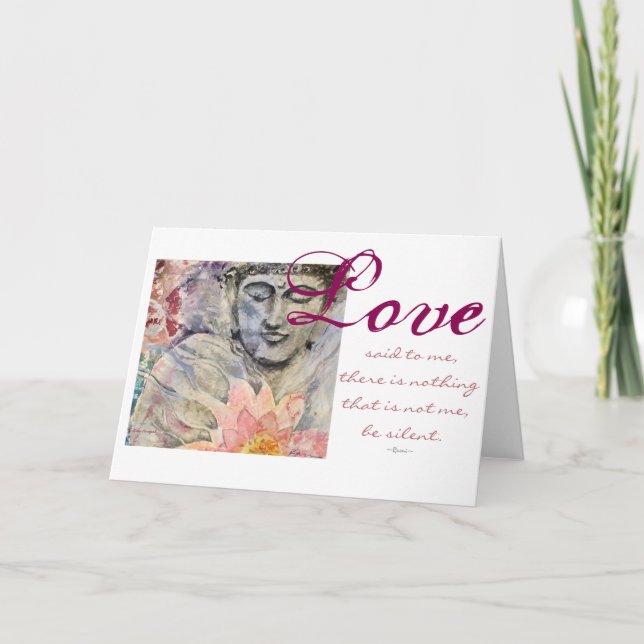 Rumi Love Quote Buddha Watercolor Art Cards (Front)