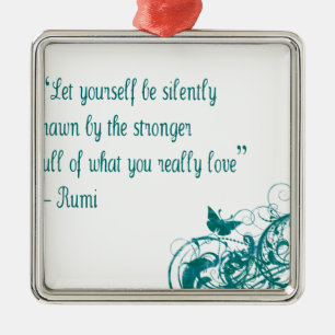 Rumi love quote metal tree decoration