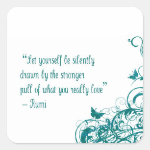 Rumi love quote square sticker