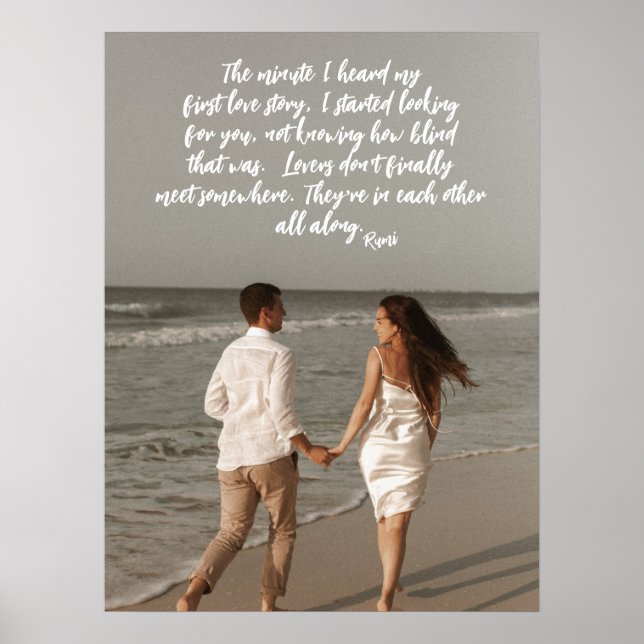 Rumi Love Story Add Your Photo Poem Poster (Front)