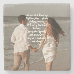 Rumi Love Story Add Your Photo Poem  Stone Coaster