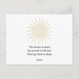 Rumi Morning Poetry Postcard
