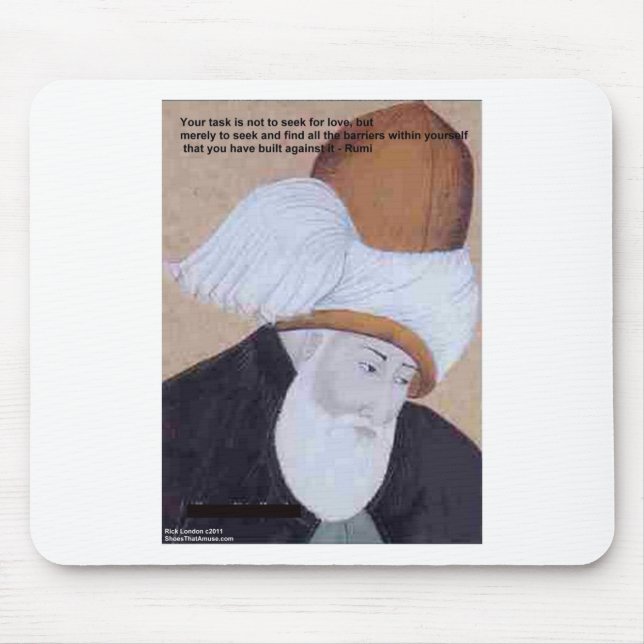 Rumi "Obstacles Of Love" Quote On Gifts Tees Cards Mouse Mat (Front)