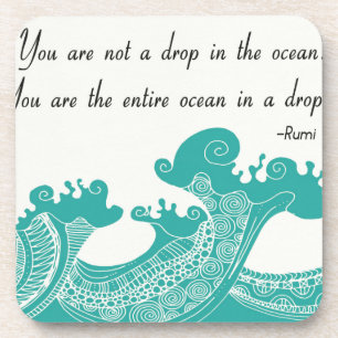 Rumi Ocean quote Coaster