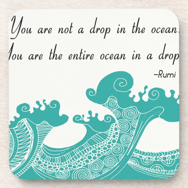 Rumi Ocean quote Coaster (Front)