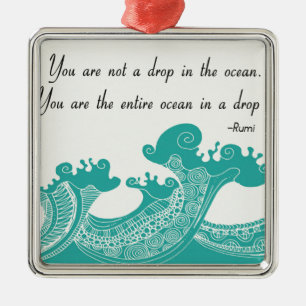 Rumi Ocean quote Metal Tree Decoration