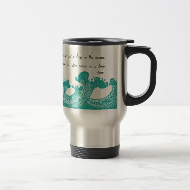 Rumi Ocean quote Travel Mug (Right)