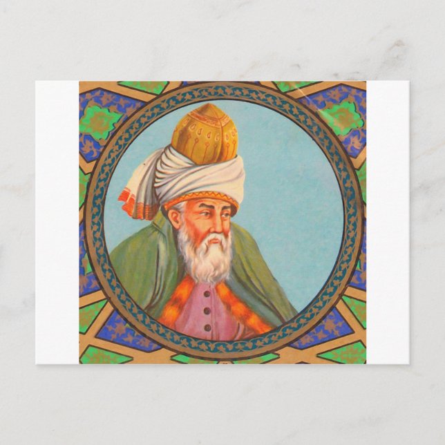rumi portrait oil painting postcard (Front)