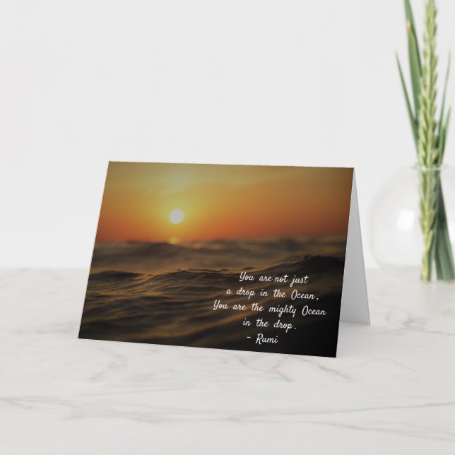 Rumi quote about life. You are not just a drop... Card (Front)