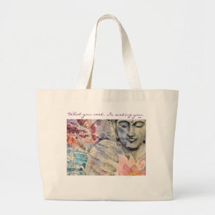 Rumi Quote Buddha Art Jumbo Tote