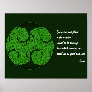 Rumi Quote Poster Art. Tree Mandala Inspiration.