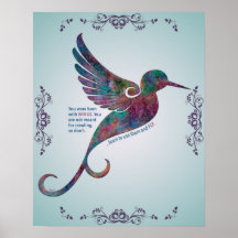 Rumi Quote with Hummingbird Poster