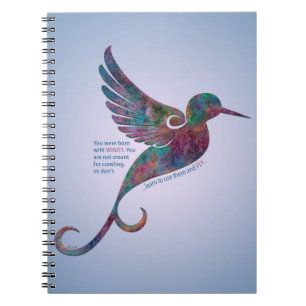 Rumi Quote "You were Born with Wings" Notebook