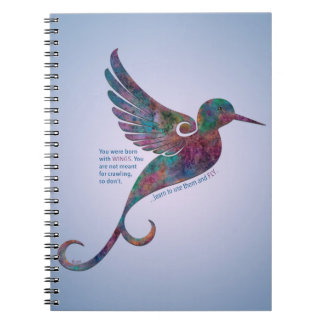 Rumi Quote "You were Born with Wings" Notebook