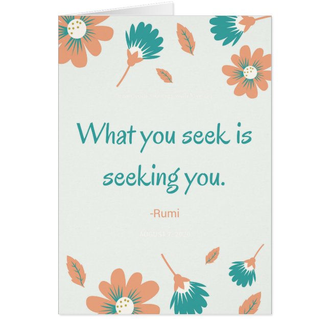 Rumi Seeking Quote (Front)