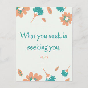 Rumi Seeking Quote Postcard