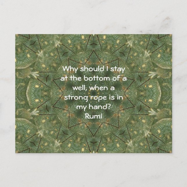 Rumi Taking Action Inspirational Quotation Saying Postcard (Front)