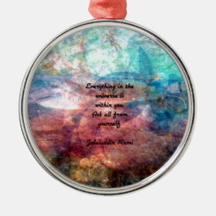 Rumi Uplifting Quote About Energy And Universe Metal Tree Decoration