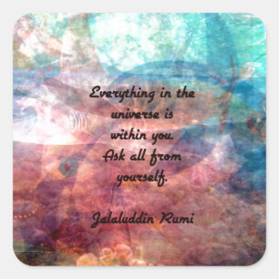Rumi Uplifting Quote About Energy And Universe Square Sticker