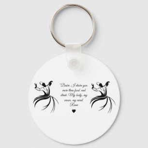 Rumi Valentine Love you poetry  Key Ring