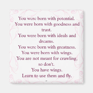 Rumi Wings Quote Magnet
