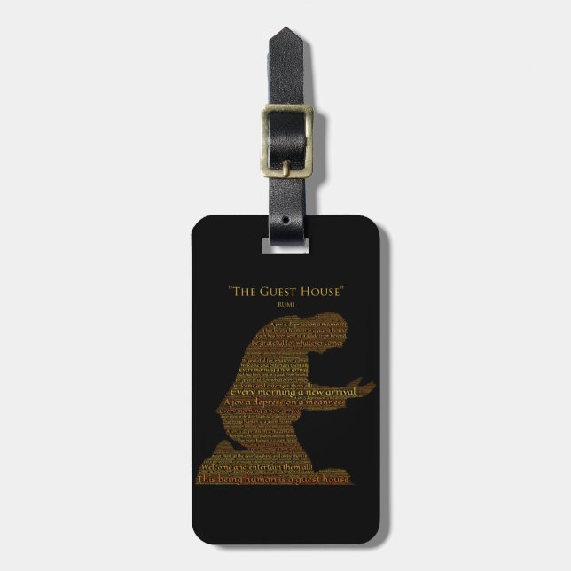 Rumi's "The Guest House" Poem Luggage Tag (Front Vertical)