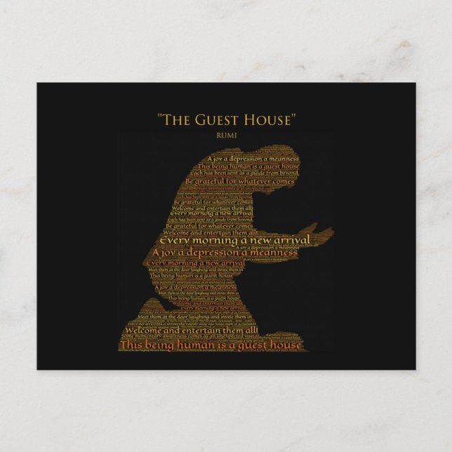 Rumi's "The Guest House" Poem Postcard (Front)