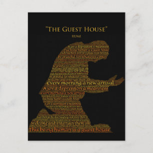 Rumi's "The Guest House" Poem Postcard