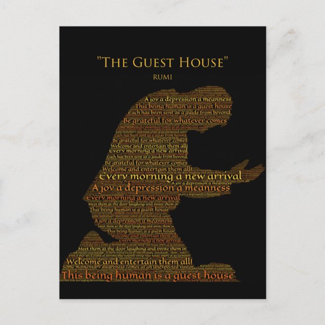 Rumi's "The Guest House" Poem Postcard (Front)